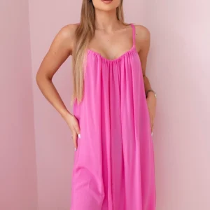 Viskozės suknelė su dirželiais