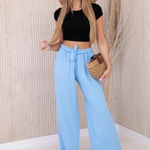 Kelnės su plačia juosmens juosta