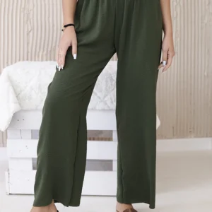 Kelnės plačioms kojoms khaki