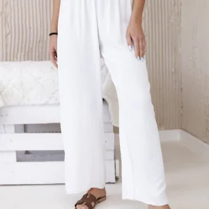 Kelnės plačioms kojoms ecru