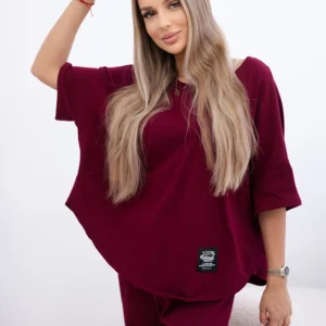 Medvilninis palaidinė + kelnės Burgundija