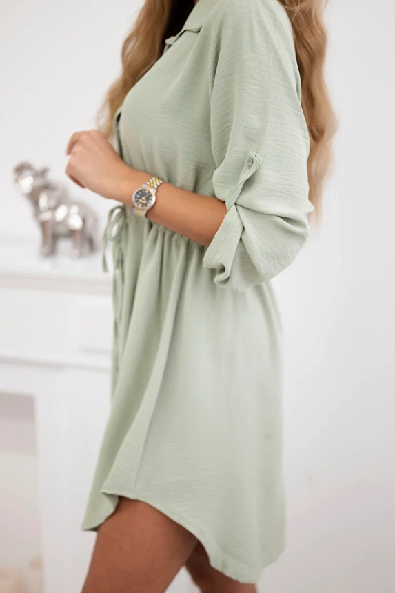 29553_3 Suknelė su sagų užsegimu ir kaklaraiščiu ties juosmeniu tamsios - Image 4