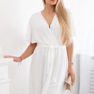 Suknelė su daugiasluoksne iškirpte ecru