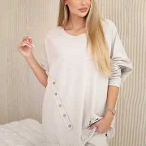 Oversize medvilnės džemperio + kelnės smėlio