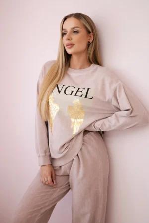 Medvilnės Angel džemperio + kelnės miltelių