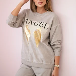 Medvilnės Angel džemperio + kelnės smėlio