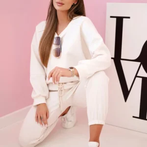 sportinės + kelnės sviestinis audinys šviesiai smėlio