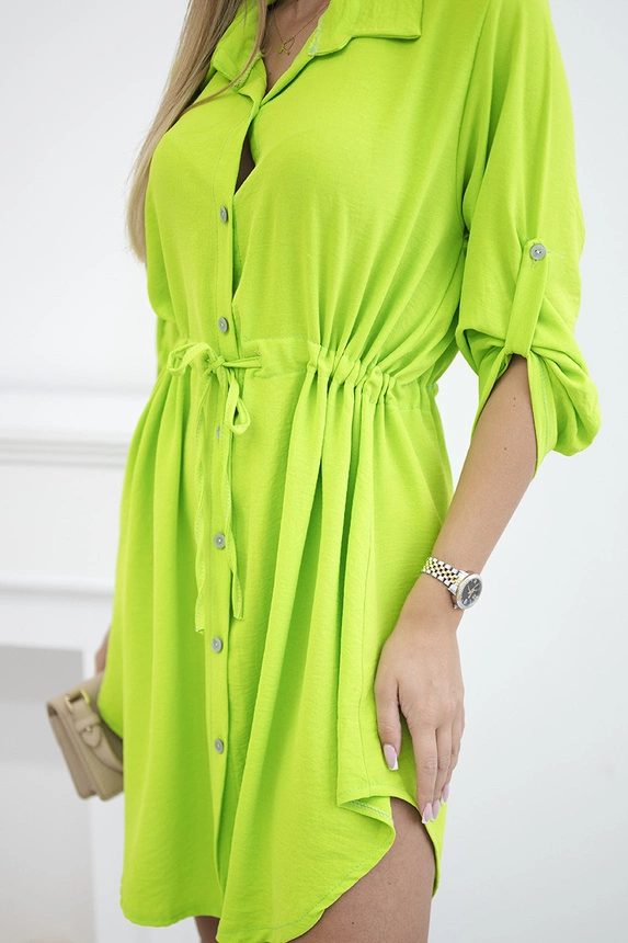 30219_4 Suknelė su sagų užsegimu ir kaklaraiščiu ties juosmeniu neono ženklas - Image 4