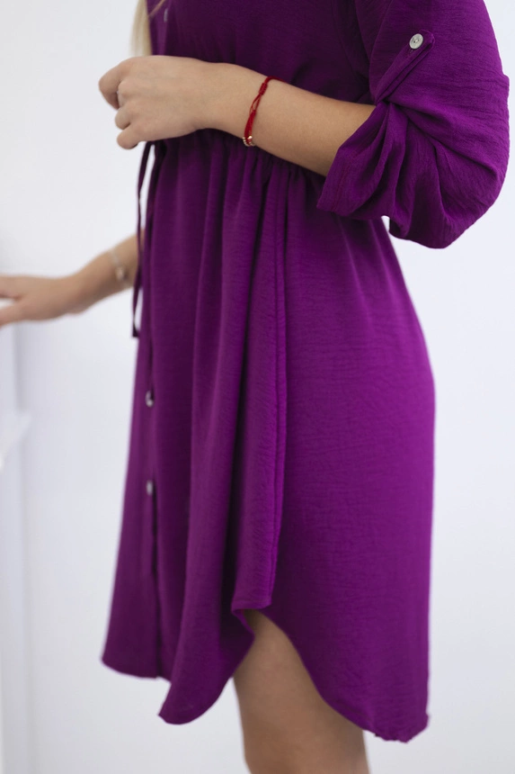 30439_4 Suknelė su sagų užsegimu ir kaklaraiščiu ties juosmeniu tamsiai - Image 4