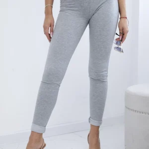 Medvilninės kelnės su cirkoniais ant galinių kišenių