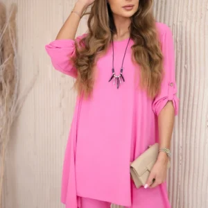 Palaidinės + kelnės su pakabuku šviesiai