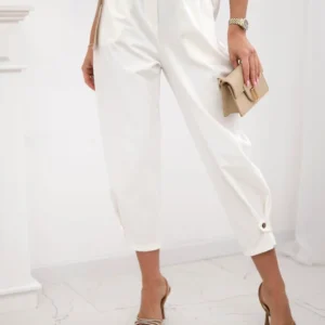 Summer Punto kelnės su kojų užsegimu ecru