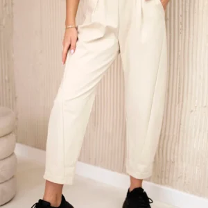 Vasaros Punto kelnės su kišenėmis šviesiai