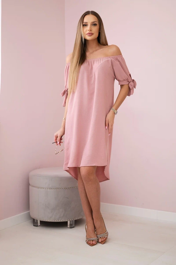 31002_1 Suknelė susieta ties rankovėmis tamsiai miltelių - Image 2