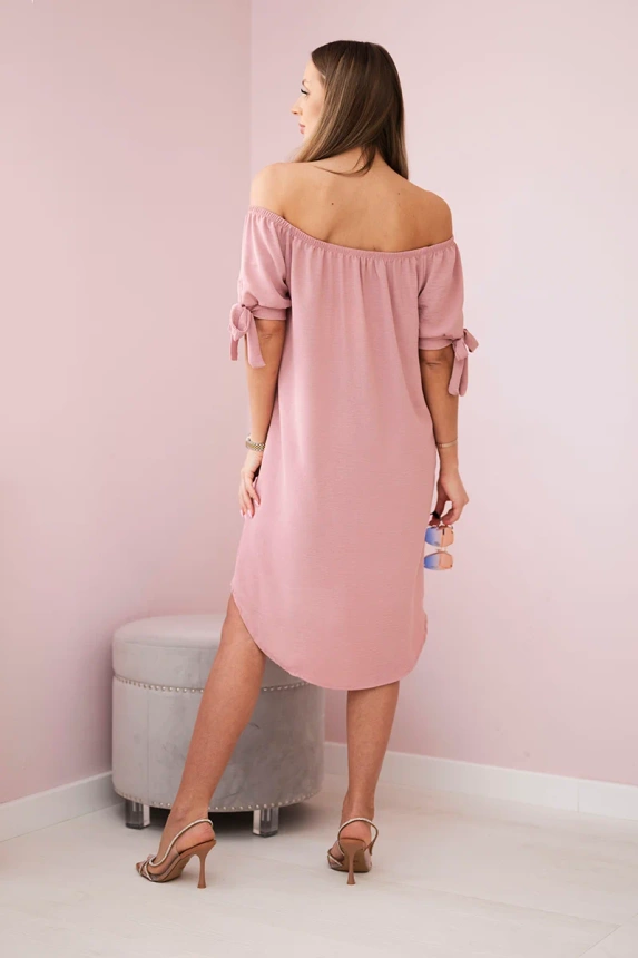 31002_3 Suknelė susieta ties rankovėmis tamsiai miltelių - Image 3