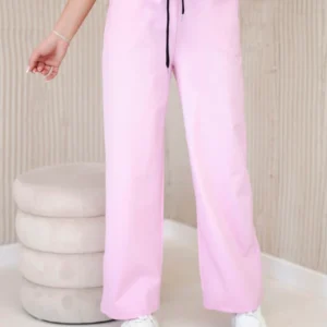 Punto kelnės su plačiomis kojomis šviesiai