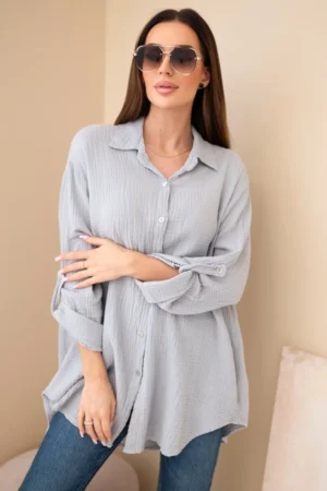 Medvilniniai muslino marškiniai Plus Size