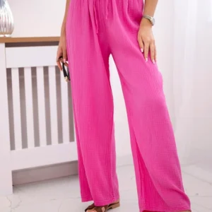 Muslino kelnės su plačia klešne