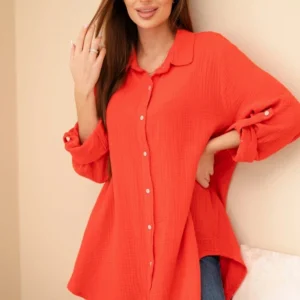 Medvilniniai muslino marškiniai Plus Size