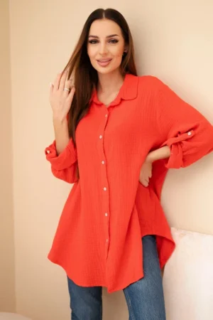 Medvilniniai muslino marškiniai Plus Size