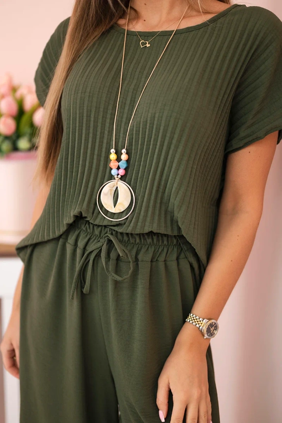 31425_4 Viskozės klostuota palaidinė + kelnės - Image 4