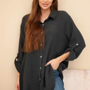Medvilniniai muslino marškiniai Plus Size grafitas