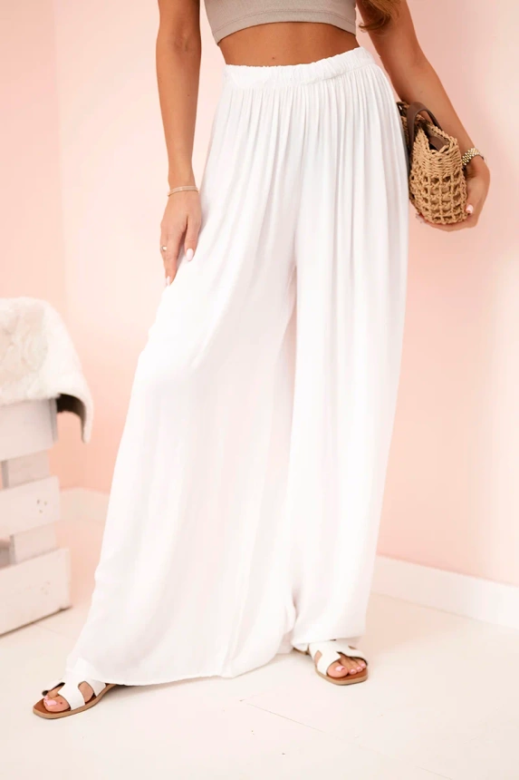 31714_2 Moteriškos plačios viskozės kelnės su elastine juosmens juosta - Image 2