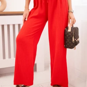 Muslino kelnės su plačia klešne