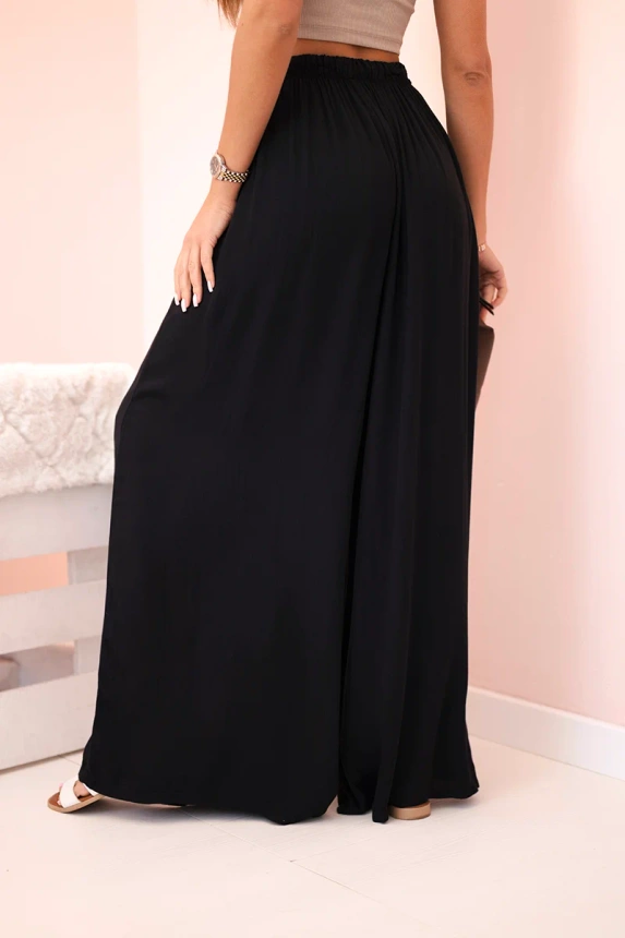 31799_2 Moteriškos plačios viskozės kelnės su elastine juosmens juosta - Image 3