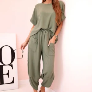 Viskozės palaidinės ir kelnių Helles Khaki