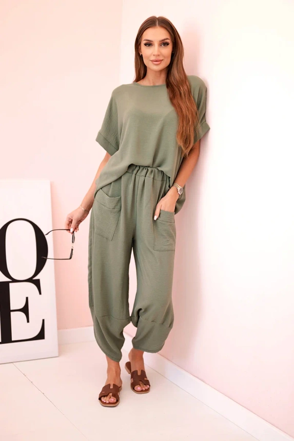 31812_1 Viskozės palaidinės ir kelnių Helles Khaki