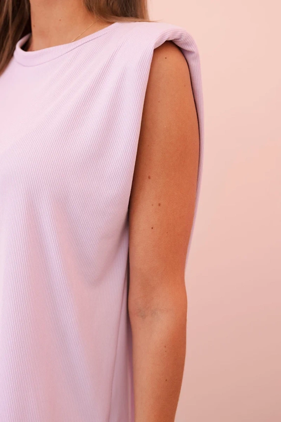 31980_4 Moteriškas iš viskozės be rankovių ir tiesiomis kelnėmis šviesiai - Image 4