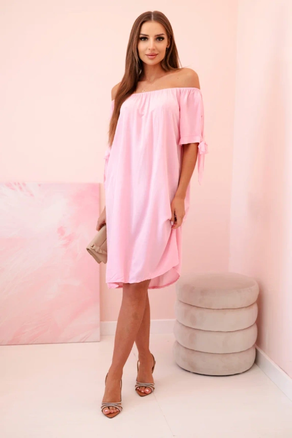 32030_1 Moteriška viskozinė suknelė su raišteliais ant rankovių, saldainių - Image 2