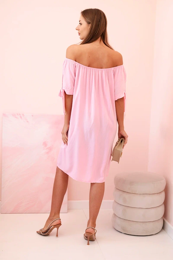 32030_2 Moteriška viskozinė suknelė su raišteliais ant rankovių, saldainių - Image 3