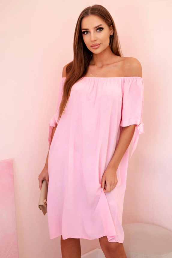 32030_3 Moteriška viskozinė suknelė su raišteliais ant rankovių, saldainių