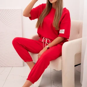 Moteriškas viskozės trumpomis rankovėmis ir kelnėmis