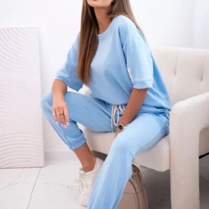 Moteriškas viskozės trumpomis rankovėmis ir kelnėmis