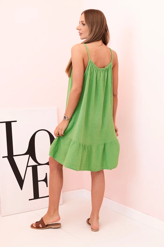 32174_2 Moteriška muslino suknelė su dirželiais ir maivymasis alyva - Image 3