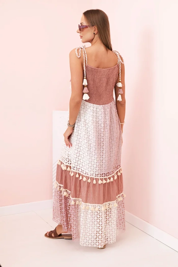 32378_2 Moteriška boho suknelė su dirželiais kupranugaris - Image 3