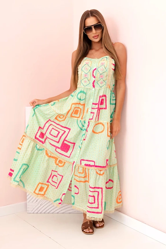 32409_1 Moteriška medvilninė suknelė su spalvingu modeliu - Image 2