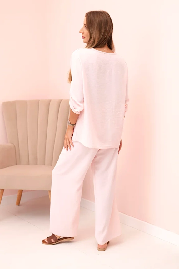 32487_3 Moteriškas su palaidine su karoliais ir plačiomis kelnėmis miltelių - Image 3