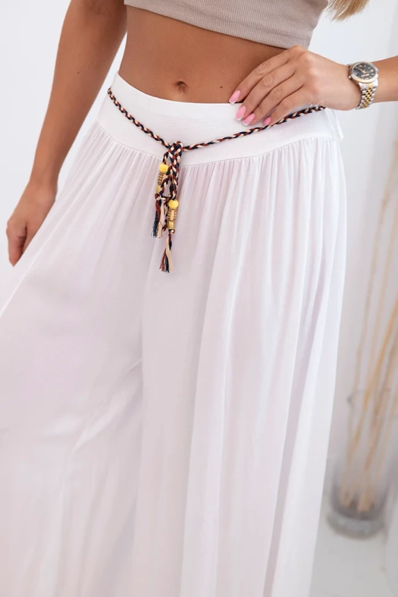 32504_3 Moteriškos plačios kojos viskozės kelnės - Image 3