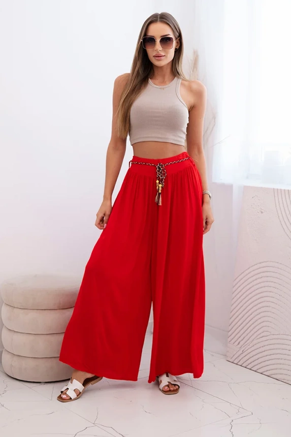 32510_1 Moteriškos plačios kojos viskozės kelnės - Image 2