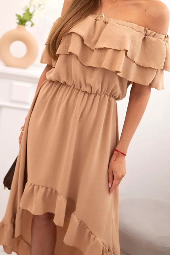 32620_3 Moteriška suknelė nuo pečių su ilgesne nugara kupranugaris - Image 4