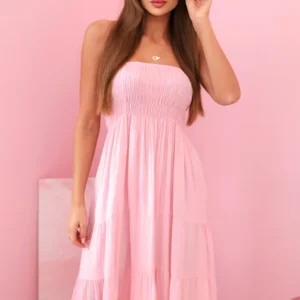 Moteriška viskozės suknelė su elastinga viršutine dalimi saldainiai