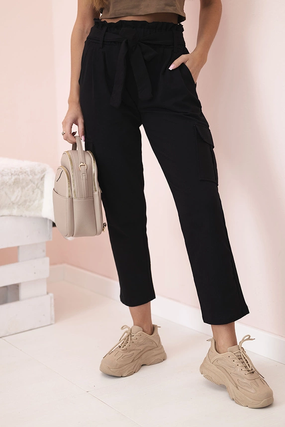 32741_1 Moteriškos krovininės kelnės aukštu liemeniu