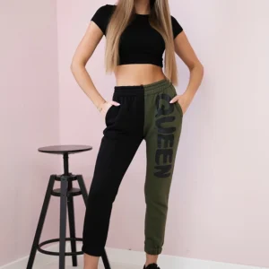 Moteriškos sportinės kelnės su užrašu QUEEN