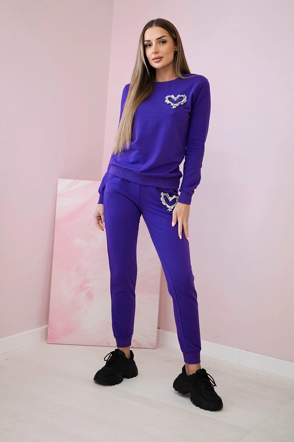 32829_1 Moteriškas medvilnės su dekoratyvine širdimi tamsiai