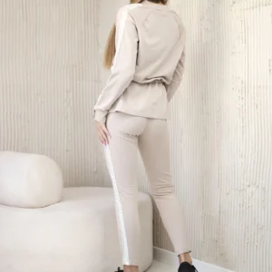 Moteriškas medvilnės su juostele ir valais smėlio