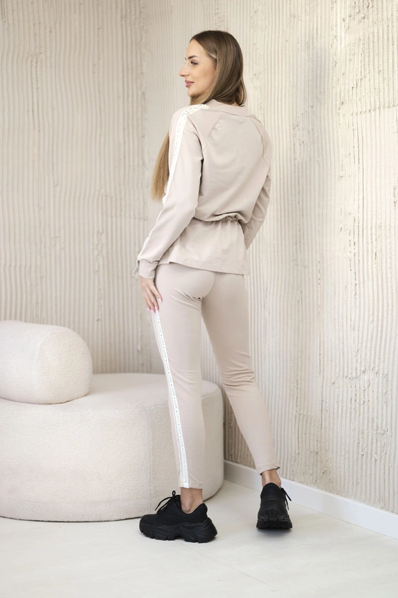 32832_1 Moteriškas medvilnės su juostele ir valais smėlio